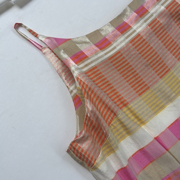 Vintage 1990’s Preppy Dress Pink Plaid Sundress Made in USA Cottage L M Mini Hot - Picture 7 of 17